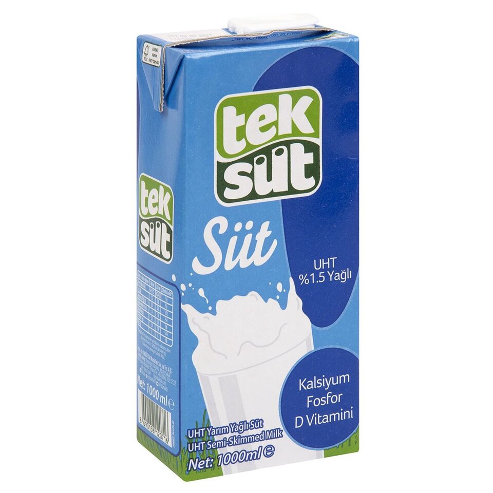 TEKSÜT YARIM YAĞLI SÜT 1 LT-UHT